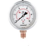 Pakkens Alt Bağlantılı Gliserinli Paslanmaz Gövdeli Manometre 100 mm 60 Bar