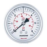 Pakkens Arka Bağlantılı Paslanmaz Gliserinli Manometre 63 mm 25 Bar
