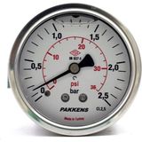 Pakkens Çap 50 Arkadan Bağlantılı Panotipi Yağlı / Gliserinli Manometre, Basınç Ölçer 1/4" - 2,5 Bar