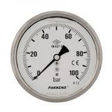 Pakkens Gliserinli G 1/4 inç 0-40 Bar 63 mm Arkadan Bağlantılı Manometre