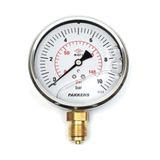 Pakkens Gliserinli Manometre - Q100 0-6 BAR (1/2") ALTTAN BAĞLANTILI GLİSERİNLİ MANOMETRE