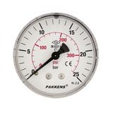 Pakkens Kuru G 1/4 inç 0-40 Bar 63 mm Arkadan Bağlantılı Manometre