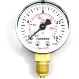 Pakkens Manometre Kuru Tip 63 mm 16 Bar - Gri