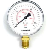 Pakkens Manometre - Q100 0-16 Bar Alttan Bağlantılı Kuru Tip Manometre