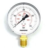 Pakkens Manometre - Q100 0-40 Bar Alttan Bağlantılı Kuru Tip Manometre