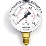 Pakkens Manometre - Q63 0-1 Bar Alttan Bağlantılı Kuru Tip Manometre