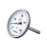 Pakkens Termometre 0-200 °C Çap 100 mm Daldırma Boyu 10 cm Arkadan Bağlantılı G 1/2 inç