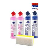 PAKLİNE Diversey Clonet Banyo ve R6 Tuvalet Temizleyici 750 ml 2'şer Adet + Hassas Temizlik Süngeri 1 Adet 1