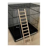 Paks Pet Ahşap Kuş Merdiveni 45x8 cm – 10 Basamaklı Kancalı Kafes Merdiveni – Muhabbet Kuşu, Sultan Papağanı ve Paraketler İçin
