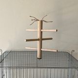 Paks Pet Kafes Üstü Ahşap Kuş Tüneği,papağan Oyuncağı,kuş Oyuncağı,sultan Papağanı Oyuncağı,el Yapımı - 25x15 cm