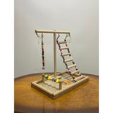 Paks Pet Kuş Oyun Parkı No:14 Ahşap Kuş Oyuncağı 25cm x 15cm x 25cm Eğlenceli Aktiviteler İçin