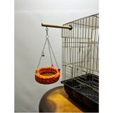 Paks Pet Örgü Kuş Hamağı Kuş Salıncağı Turuncu 12 cm Tünek ile Muhabbet Kuşu ve Cennet Papağanı İçin