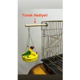 Paks Pet Örgü Kuş Hamağı (Sarı)Tünek Hediyeli Kuş Salıncağı Muhabbet kuşu ve Cennet Papağanı Salıncağı