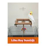 Paks Pet Premium Ahşap Kuş Yemliği , Kafes Üstü Kuş Yemliği , Sultan Papağanı,Muhabbet Kuşu Lüks Kuş Mamalığı