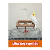 Paks Pet Premium Ahşap Kuş Yemliği , Kafes Üstü Kuş Yemliği , Sultan Papağanı,Muhabbet Kuşu Lüks Kuş Mamalığı