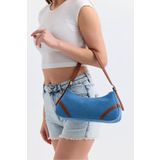 Paksoy Kadın Açık Mavi Taba Detaylı Kot Kumaş Denim Omuz Çantası