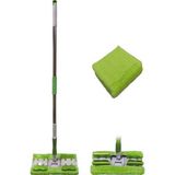 Paksoy Ticaret Sihirli Mop Istediğin Bezi Tak Kullan Teleskopik Saplı +1 Yedek - Yeşil