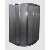 Pal 90*90 Oval Duşakabin Parlak Profil Alüminyum Mika Camlı 180 cm Gri Renk Modern Tasarım