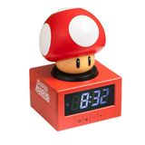 Paladone Süper Mario Süper Mantar Çalar Saat Gece Lambası - Dijital Saat, Tap Erteleme, 16 cm Yükseklik, Resmi Nintendo Ürünü