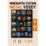 Palamar Magnet Biriktirme Panosu Metal Manyetik Yüzey Duvara Monte Dekoratif Duvar Süsü Pano 35X50 - 50X70 cm Askı Aparatı Dübel Vidalı - 35 X 50 CM