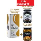 Palamidas 5 Lt Natürel Sızma Zeytinyağı, Taş Baskı Siyah Zeytin ve Izgara Zeytin Ekonomi Paketi