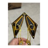 Palas Motor GOLD ALTIN SARI YARASA ÜÇGEN AYNA MOTOSİKLET AYNASI (TÜM MOTORLARA UYUMLU UNİVERSAL) (8MM VE 10MM).
