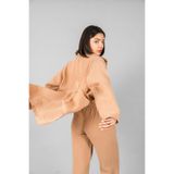 Palazzo Pantolon-yakalı Kimano Takım Camel S/M