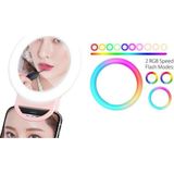 Paleon Rgb LED Aynalı Selfie Işığı Makyaj Aynası Gökkuşağı Renkli Şarjlı