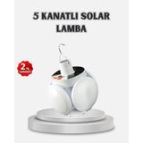 Palera Store Güneş Enerjili ve USB Şarjlı LED Kamp Lambası – 5 Farklı Işık Modlu, Askılı Tasarım - Lisinya