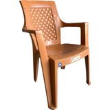 Palermo Plastik Sandalye 4 Adet Palermo Bahçe Balkon Teras Mutfak Sandalyesi - Kahverengi - 6 lı set
