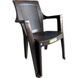 Palermo Plastik Sandalye 4 Adet Palermo Bahçe Balkon Teras Mutfak Sandalyesi - Koyu Kahverengi - 6 lı set