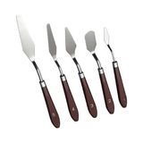 Palet Bıçağı 5 Parça Paslanmaz Çelik Spatula Seti, Kil Hamuru Pasta Krema Yağlıboya Için Ah - Çok Renkli