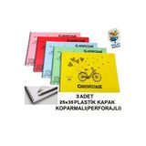 Palet Sanat 3 Adet 25X35 Resim Defteri Plastik Kapak 25 Sayfa Koparmalı Perforaj
