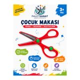 Palet Sanat Çocuk Makası Küt Uçlu Yaylı Plastik Korumalı Okul Öğrenci Makası