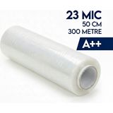 Palet Streç Film 23MIC 50CM x 300 mt (Şeffaf) Ultra Güçlü Sarım