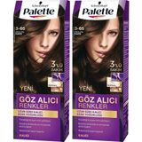 Palette 3-65 Çikolata Kahve Saç Boyası Krem Formda Canlı Renkler İçin x 2 Adet - 3.65