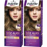 Palette 7-0 Kumral Saç Boyası Krem Form 2 Adet Uzun Süre Kalıcı Renk ve 3'lü Bakım Etkisi - 7.0