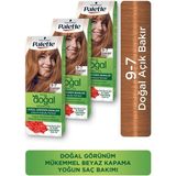Palette 9-7 Doğal Açık Bakır Kalıcı Saç Boyası X 3 Doğal Görünüm ve Mükemmel Beyaz Kapama