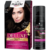 Palette Deluxe 3-0 Koyu Kahve Saç Boyası + Schwarzkopf Root Retoucher Koyu Kahve Sprey
