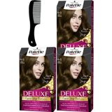 Palette Deluxe 6-0 Koyu Kumral 3 Adet Saç Boyası ve Saç Açıcı Tarak