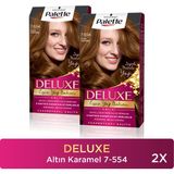 Palette Deluxe 7-554 Altın Karamel Saç Boyası Krem Formda Kalıcı Etki 2 Adet - 7.554