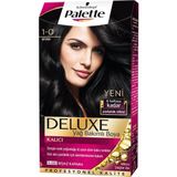 Palette Deluxe Siyah Krem Saç Boyası No: 1-0 Amonyaklı Yağ Bakımlı Etki ile Zengin Renk