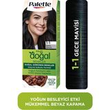 Palette Doğal Renkler 1-1 Gece Mavisi Saç Boyası Kakao Yağı & Yulaf Çekirdeği Özü ile