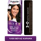 Palette Göz Alıcı Renkler 3-0 Koyu Kahve Pentanol & Besleyici Yağ İçeren Saç Boyası 50 ML