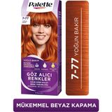 Palette Göz Alıcı Renkler 7-77 Yoğun Bakır Pentanol Besleyici Yağ İçeren 115 ml Saç Boyası
