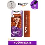 Palette Göz Alıcı Renkler 7-77 Yoğun Bakır Saç Boyası Kalıcı Doğal Renkler 8-77 Tarçın Bakır + Gliss Tarak