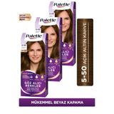 Palette Göz Alıcı Renkler Saç Boyası 5-50 Açık Altın Kahve 50 ml x 3 Adet