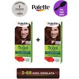 Palette Kalıcı Doğal Renkler 3-68 Kızıl Çikolata X 2 Adet + Gliss Tarak
