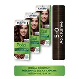 Palette Kalıcı Doğal Renkler 5-0 Açık Kahve Kakao Yağı Saç Boyası X 3 Adet