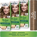 Palette Kalıcı Doğal Renkler 7-0 Kumral Saç Boyası x 3 Doğal İçeriklerle Zenginleştirilmiş Etkili Formül